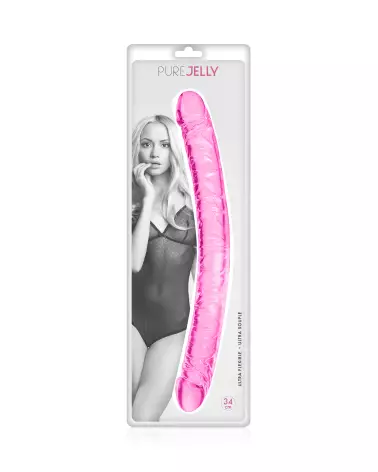 Image Double Dong Jelly 34cm Rose de Pure Jelly, sextoy flexible et doux-2