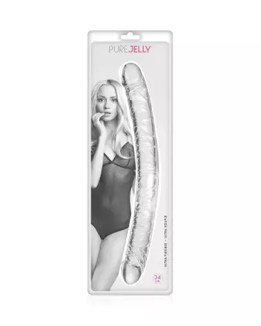 Double Dong Jelly 34cm par Pure Jelly, dildo transparent et flexible-2