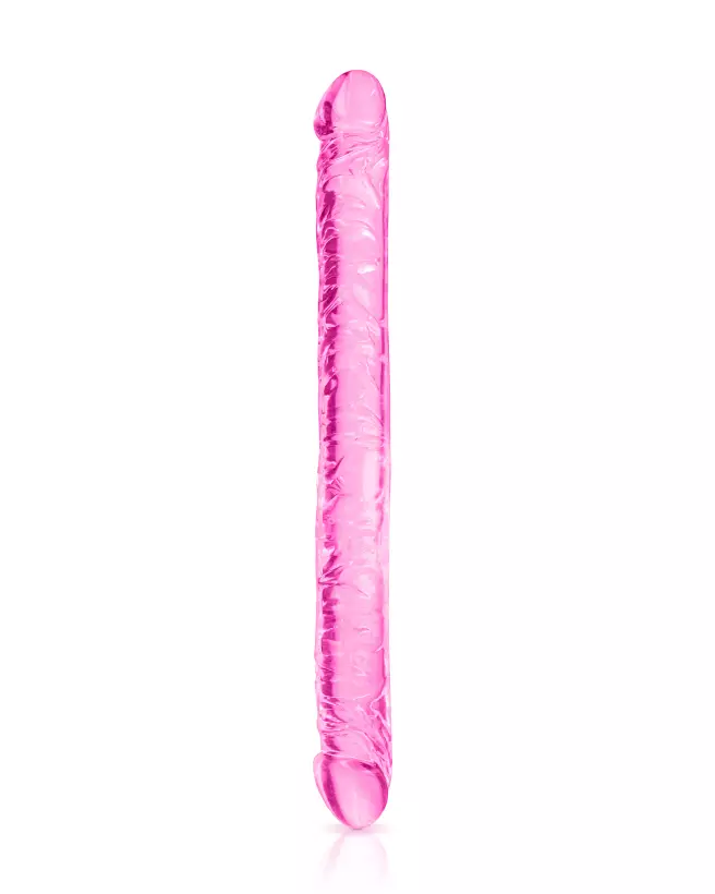 Double Dong Jelly Rose 44cm par Pure Jelly pour plaisir partagé ou solo-1