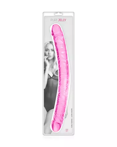 Double Dong Jelly Rose 44cm par Pure Jelly pour plaisir partagé ou solo-2