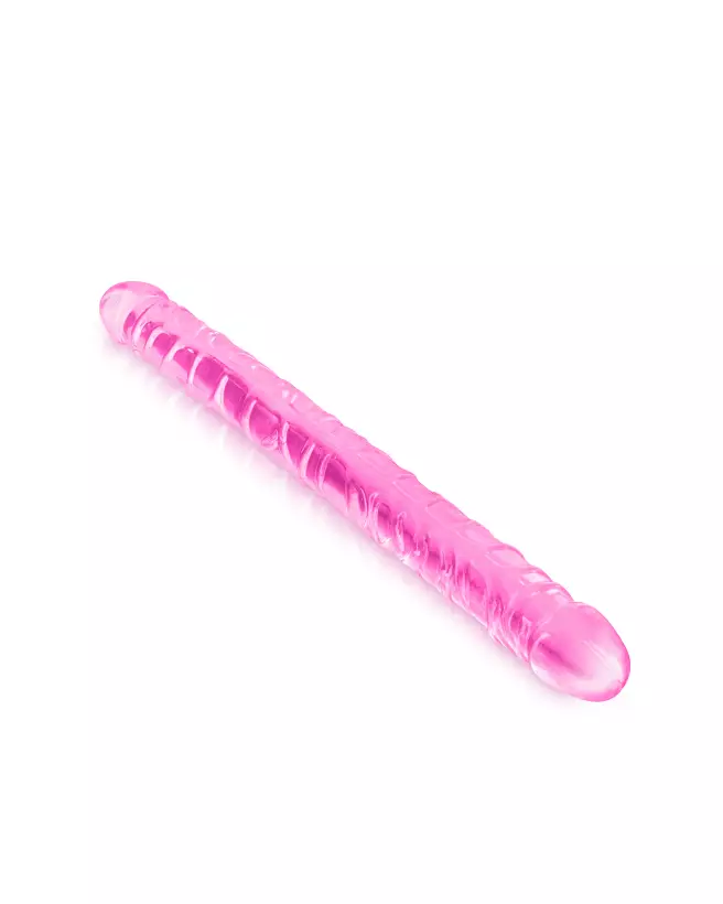 Double Dong Jelly Rose 44cm par Pure Jelly pour plaisir partagé ou solo-3