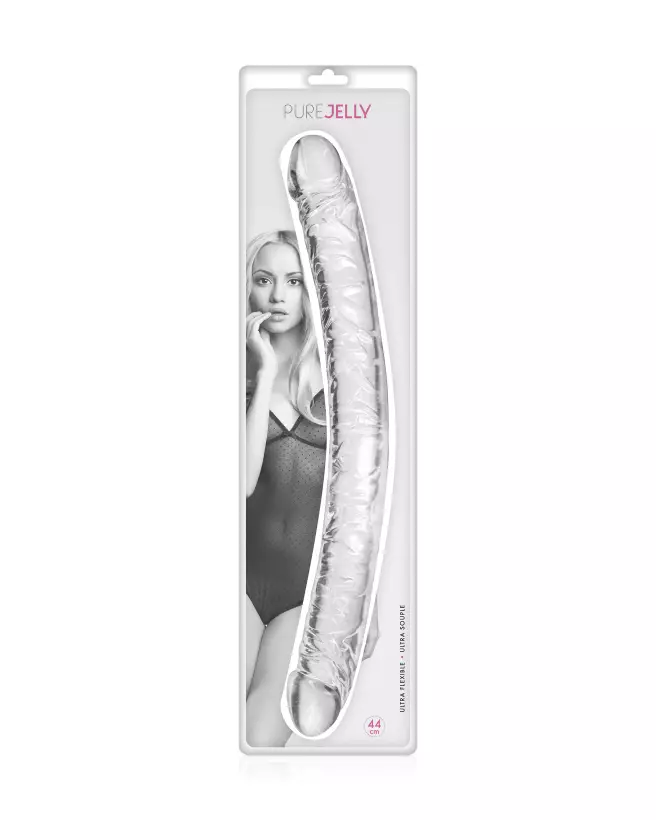 Double Dong Jelly 44cm Transparent de Pure Jelly pour plaisir flexible-2