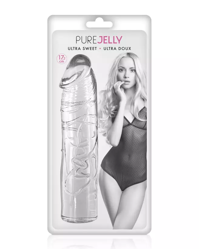 Image du Gode Droit Transparent Jelly de Pure Jelly, sextoy souple et élégant-2