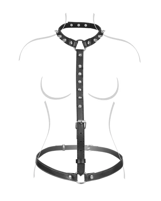 Harnais buste sexy avec pointes Fetish Tentation pour bondage-1