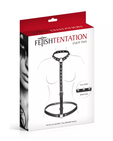 Harnais buste sexy avec pointes Fetish Tentation pour bondage-2