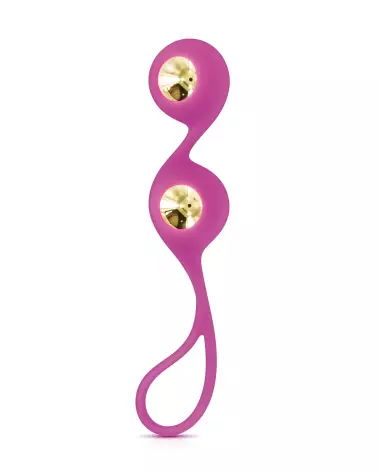 Image des GOLD LOVE BALLS de Glamy, boules de Geisha pour renforcement pelvien et plaisir.-3