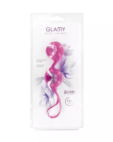 Image des Boules de Geisha Glamy Cristal Love Balls pour tonification pelvienne et plaisir subtil-2
