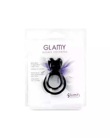 Double Cockring Black de Glamy pour renforcer performance et plaisir-2
