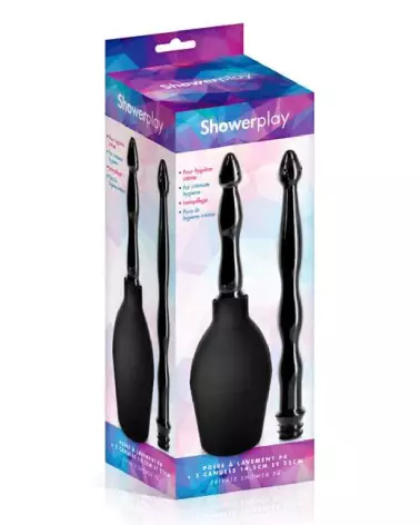 Image de la poire à lavement Showerplay avec deux embouts pour hygiène intime-2