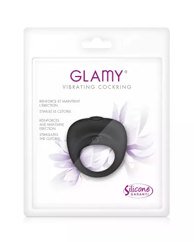 Cockring vibrant noir Glamy pour endurance et plaisir-2