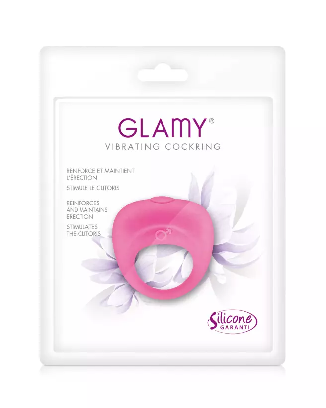 Cockring vibrant rose Glamy pour performance et plaisir améliorés-2