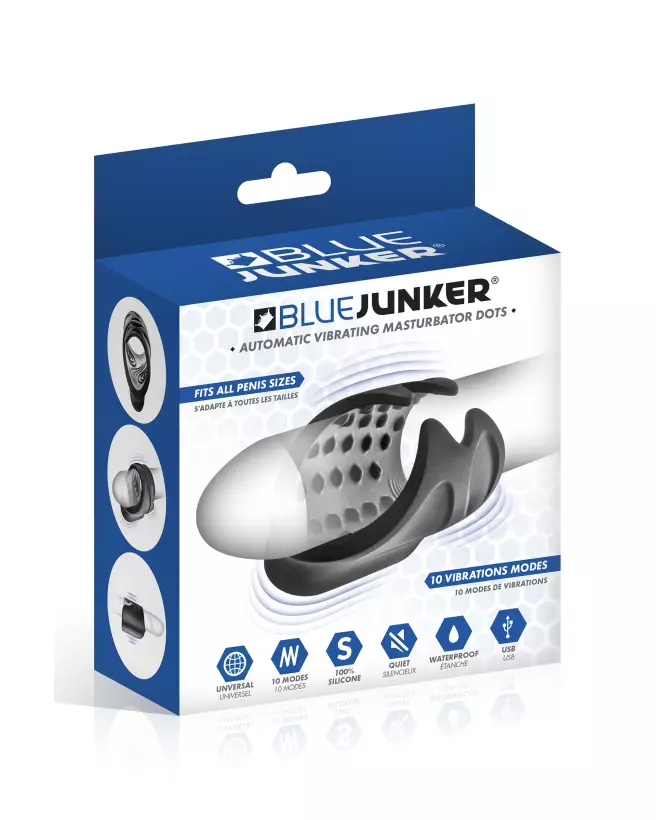 Masturbateur Compact Dots Blue Junker avec texture interne stimulante-2