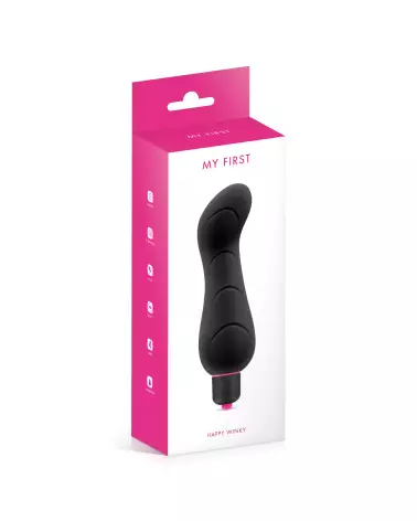 Image du vibromasseur MY FIRST HAPPY WINKY BLACK, jouet intime noir, stimulation puissante-2