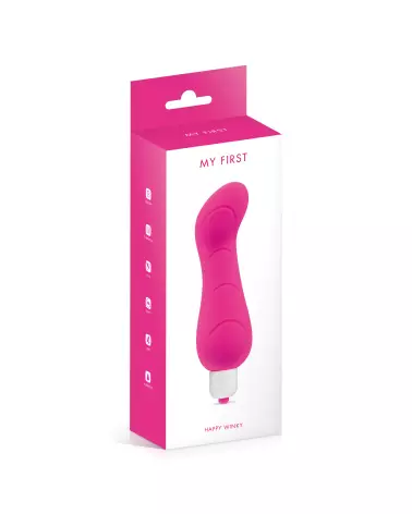 Image du vibromasseur MY FIRST HAPPY WINKY PINK, idéal pour débutants, design élégant et ergonomique-2