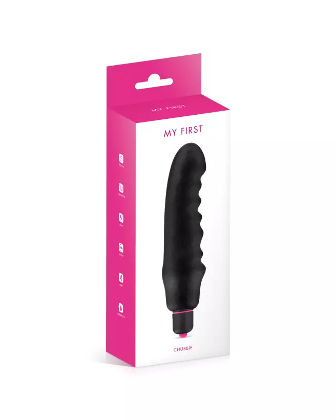 MY FIRST CHUBBIE BLACK vibromasseur pour débutants en silicone doux-2