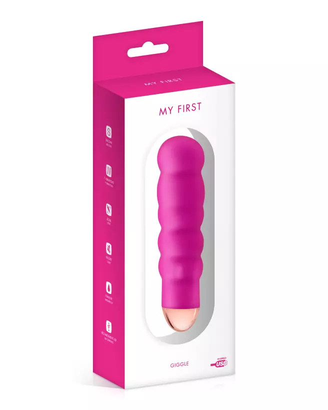 Image du vibromasseur My First Giggle Pink, idéal pour débutants, en rose élégant et discret-2