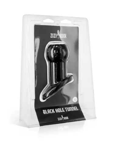 Image du plug anal ZIZI BLACK HOLE TUNNEL BLACK L de BELGO-PRISM-2