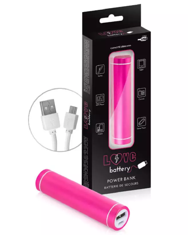 Image du Chargeur Love Battery Pink, couleur rose, haute performance et compatibilité-1