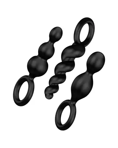 Set de 3 Plugs Anaux Satisfyer Noirs - Kit Stimulateurs Anal de Qualité-1