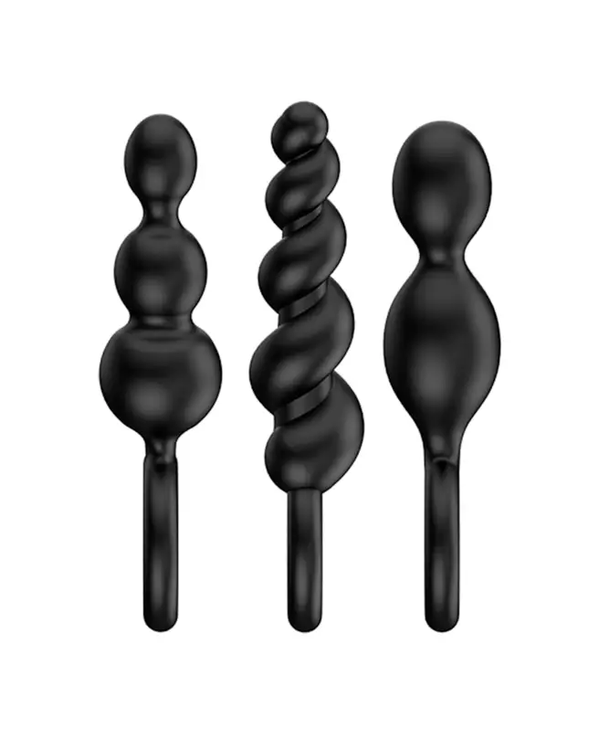 Set de 3 Plugs Anaux Satisfyer Noirs - Kit Stimulateurs Anal de Qualité-4