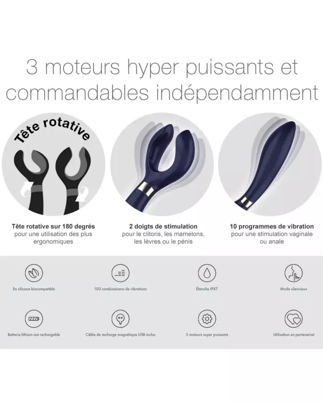 Image du Satisfyer Endless Fun Blue, vibromasseur multifonction waterproof-8