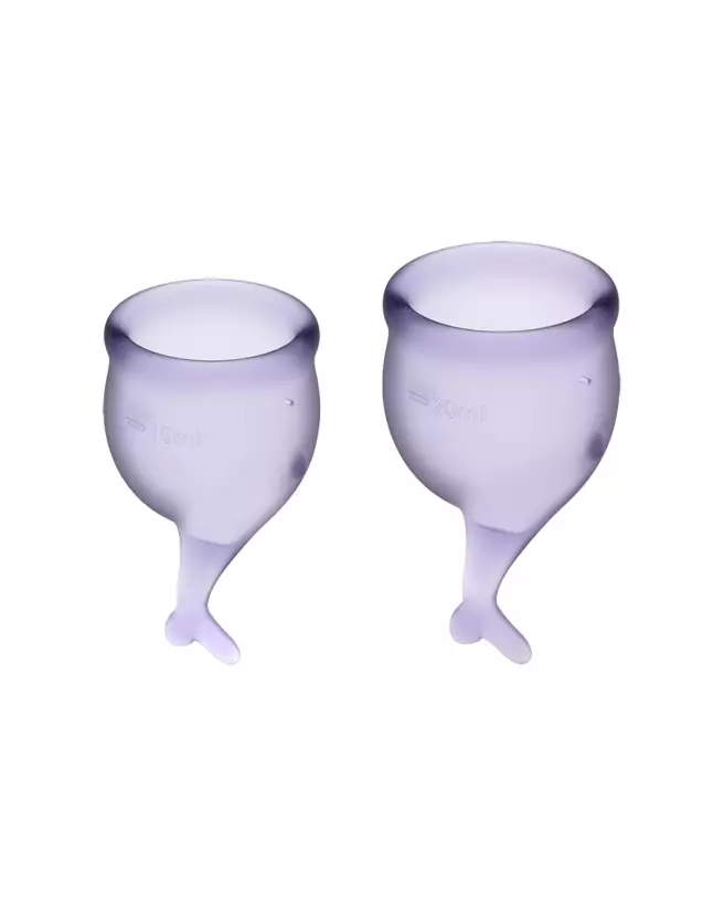 Image de la SATISFYER CUP SECURE LILAS, coupe menstruelle écologique et confortable pour hygiène intime-1