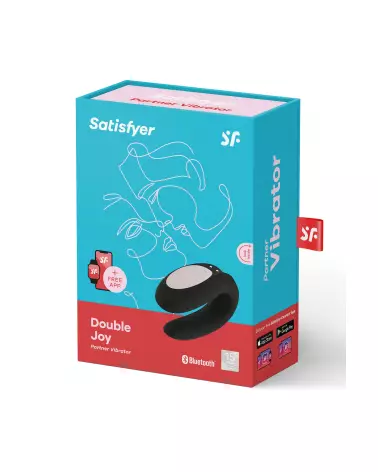 Satisfyer Double Joy Noir pour couple, sextoy ergonomique et waterproof-2