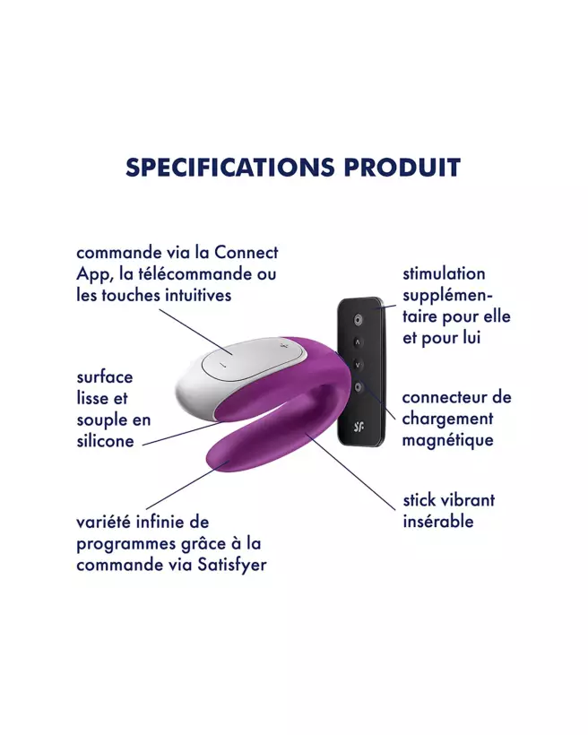 Image du Satisfyer Double Fun Violet, sextoy pour couples-4
