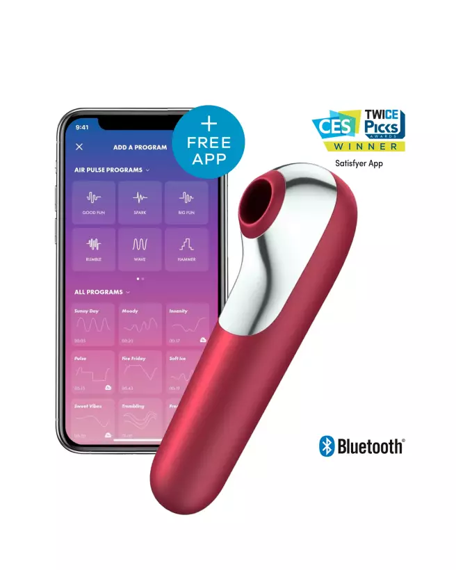 Image Satisfyer Dual Love Rouge, stimulateur clitoridien de haute qualité-1