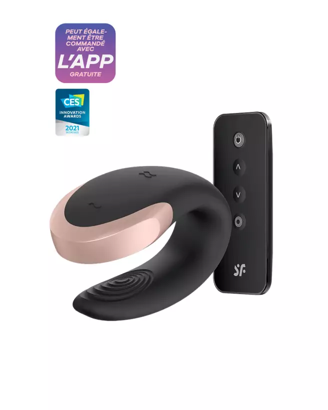 Image du Satisfyer Double Love Noir, sextoy élégant pour couples-1