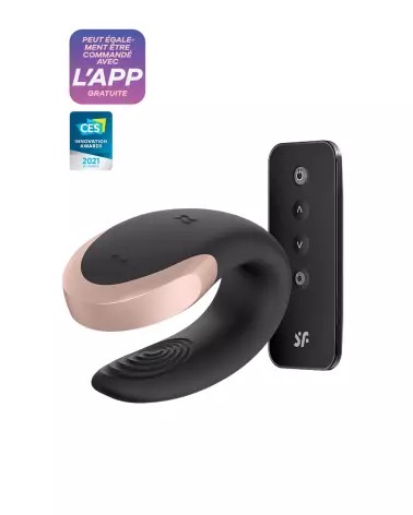 Image du Satisfyer Double Love Noir, sextoy élégant pour couples-1