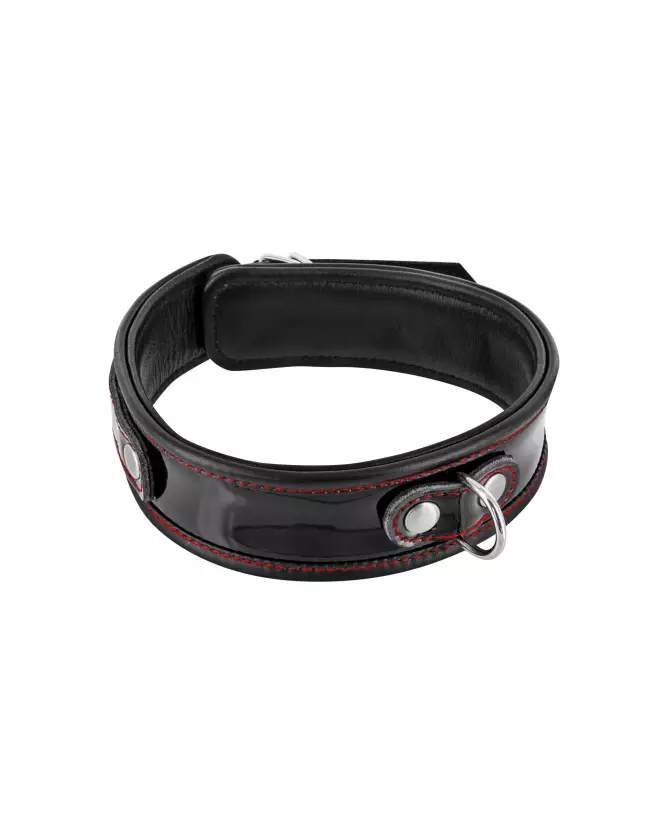 Collier en cuir bovin noir Fetish Premium pour chiens-1