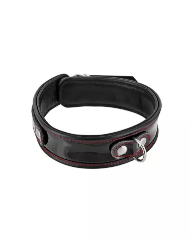 Collier en cuir bovin noir Fetish Premium pour chiens-1