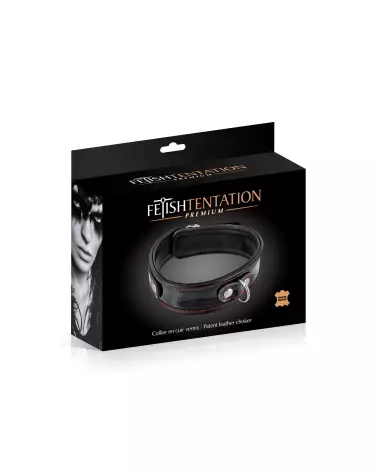 Collier en cuir bovin noir Fetish Premium pour chiens-3
