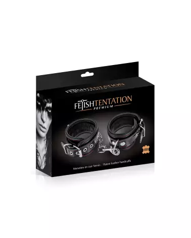 Menottes en cuir bovin noir Fetish Premium pour bondage-2