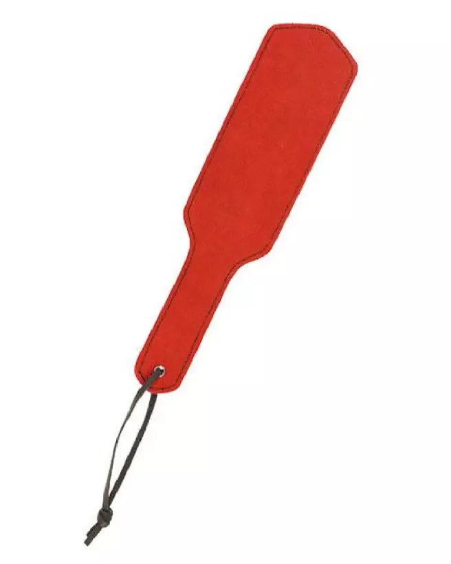 Tapette en cuir bovin rouge LEATHER SM pour jeux de domination de qualité-1