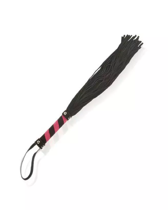 Martinet en cuir bovin fuchsia et noir de LEATHER SM pour BDSM-1