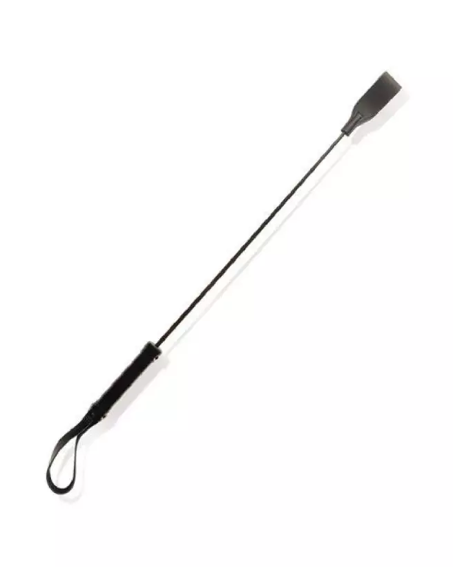 Cravache en cuir bovin noir LEATHER SM pour martinets et fouets-1
