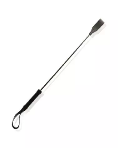Cravache en cuir bovin noir LEATHER SM pour martinets et fouets-1