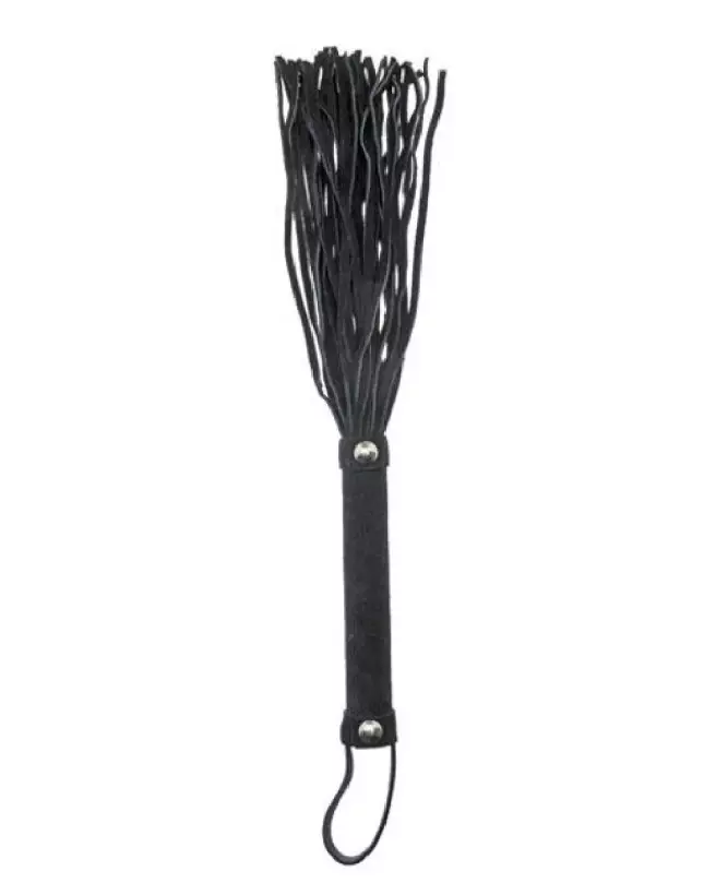 Martinet en cuir bovin noir de LEATHER SM pour jeux de domination-1