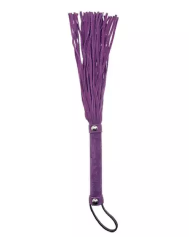 Martinet en cuir bovin violet Leather SM pour BDSM-1