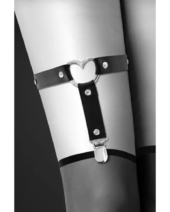 Porte-jarretelles noir GARTER WITH HEART de BIJOUX POUR TOI avec détail cœur-3