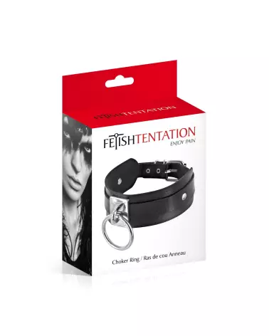 Choker with Ring par Fetish Tentation, collier gothique avec anneau-2