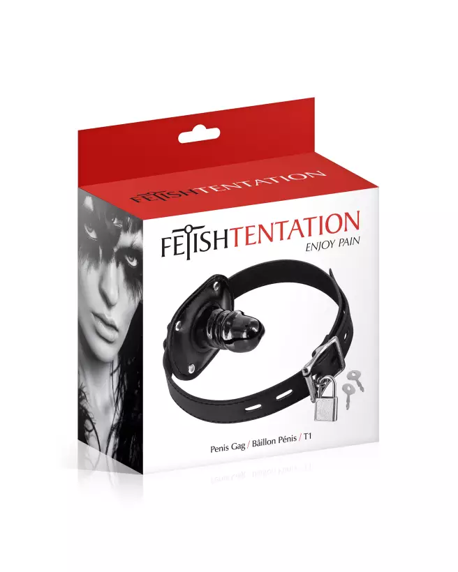 Baillon avec mini dong noir Fetish Tentation pour jeux BDSM-2