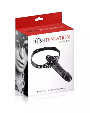 Gag Double Dong Noir Fetish Tentation pour BDSM-2