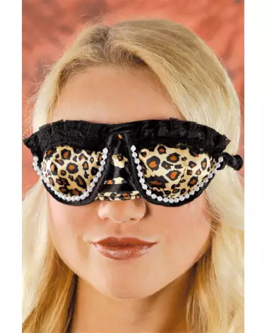 Masque pour les yeux léopard Paris Hollywood élégant et confortable pour soirées thématiques-1