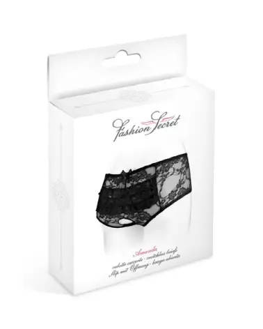 Culotte ouverte Amanda noir Fashion Secret, lingerie élégante et sexy-2