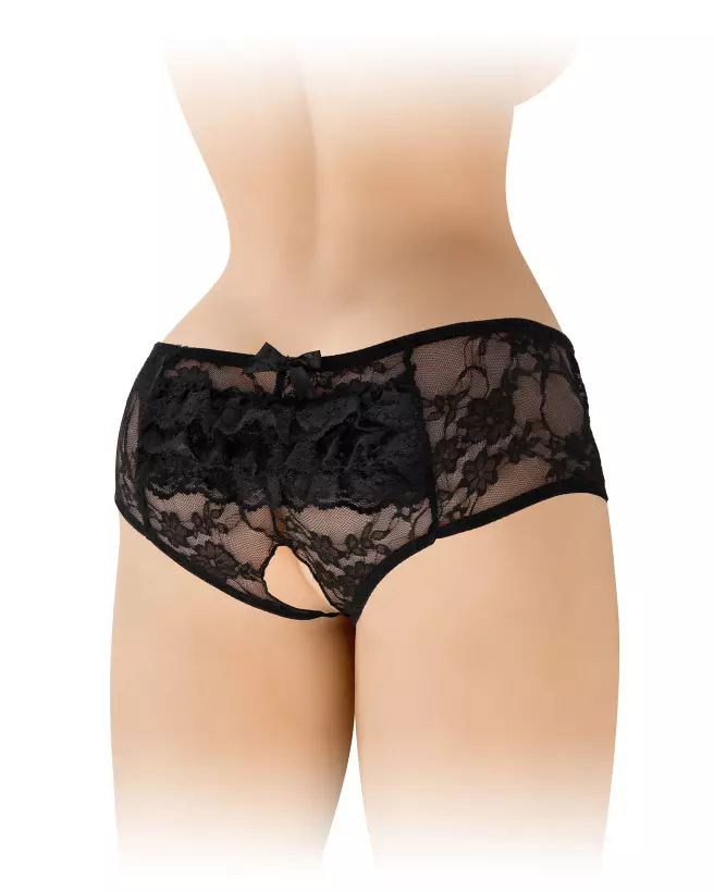 Culotte ouverte Amanda noir Fashion Secret, lingerie élégante et sexy-3