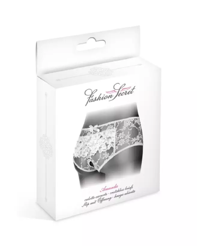 Culotte ouverte Amanda blanc Fashion Secret lingerie sexy-2