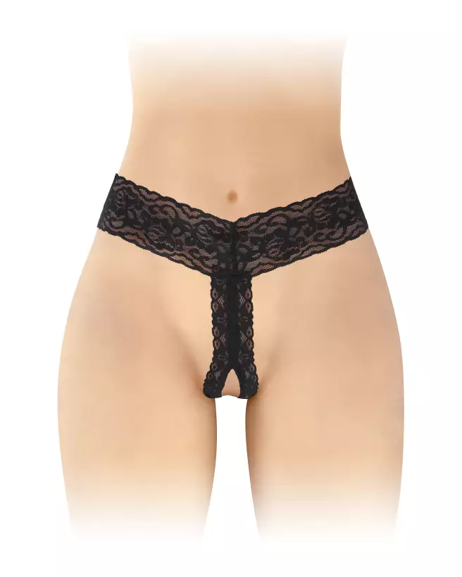 String Ouvert Anita Noir Fashion Secret, Lingerie Érotique Taille Unique-1